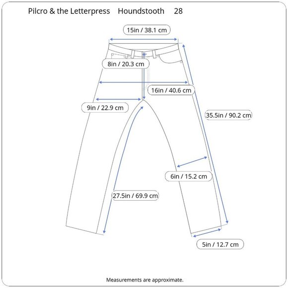 Pilcro and the Letterpress Anthro Houndstooth Print Serif Skinny Ankle Jeans 28 - Picture 14 of 15